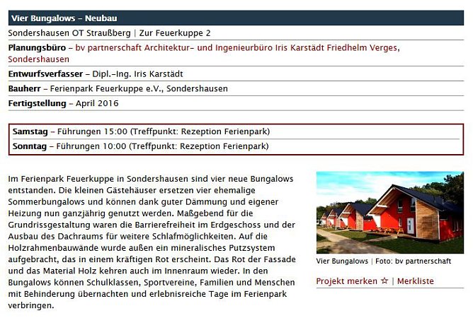 Wir sind dabei – Tag der Architektur 2017 (Foto: Ferienpark Feuerkuppe) Wir sind dabei – Tag der Architektur 2017 (Foto: Ferienpark Feuerkuppe)