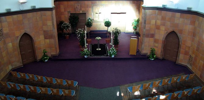 Blick in die gro&szlig;e Trauerhalle (Foto: P. Grabe/Stadt Nordhausen)