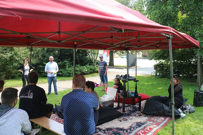 Michael Mohr lud am Nachmittag zum Stadtrundgang (Foto: Angelo Glashagel) Michael Mohr lud am Nachmittag zum Stadtrundgang (Foto: Angelo Glashagel)