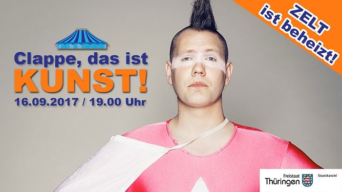 Klappe, das ist Kunst - Archie Clapp zu Gast im Zappelini Zelt (Foto: Studio 44 e.V.) Klappe, das ist Kunst - Archie Clapp zu Gast im Zappelini Zelt (Foto: Studio 44 e.V.)