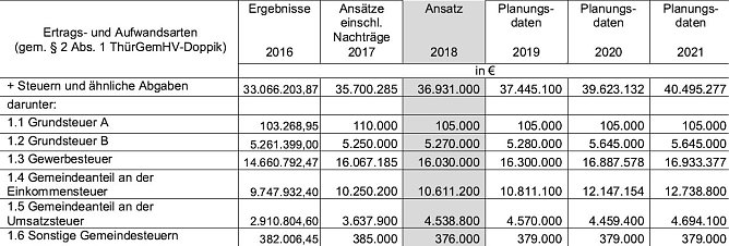 Ausriss aus dem Arbeitshaushalt der Stadtverwaltung (Foto: nnz)