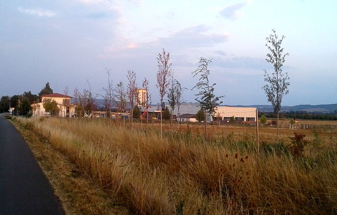 Industriegebiet bei Urbach, im Hintergrund Henning Bau (Foto: B. Schwarzberg)