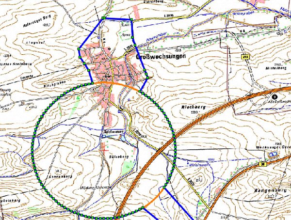 Karte des Sperrgebiets (Foto: Landratsamt)