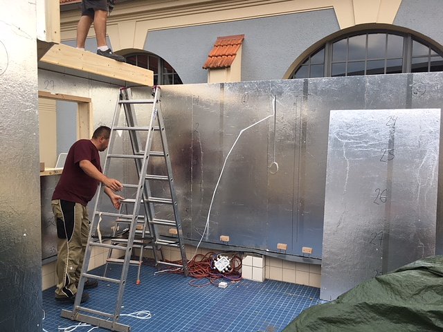 Bauarbeiten an der Blockhaussauna (Foto: Badehaus Nordhausen) Bauarbeiten an der Blockhaussauna (Foto: Badehaus Nordhausen)