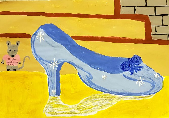 Siegerbild: Cinderellas Schuh � gemalt von Hermine (10 Jahre) aus Nordhausen (Foto: Theater Nordhausen)