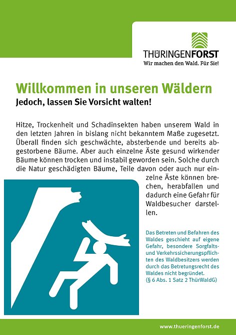 Waldbetretung in Zeiten enormer Forstsch&auml;den (Foto: Th&uuml;ringenForst)