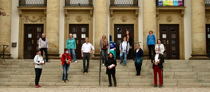 Theater &uuml;bergab Masken an Nordh&auml;user Regelschulen (Foto: Angelo Glashagel)