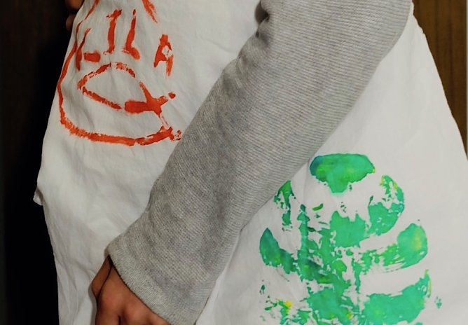 Beutel mit eigenem Aufdruck (Foto: F.Tuschy)