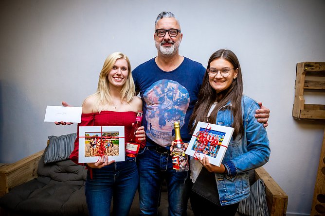 Jenny Feuerstein, Trainer Jens Liebold und Emelie Glahn wurden verabschiedet  (Foto: C.Keil)