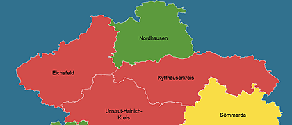 Ausschnitt 7-Tage Inzidenz f&uuml;r Th&uuml;ringen, Stand 09.11. (Foto: Th&uuml;ringer Ministerium f&uuml;r Arbeit, Soziales, Gesundheit, Frauen und Familie)