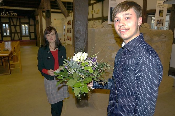 Der 2020er- Abiturient und geschichtsinteressierte Hannes Angelstein hat mit seinem Aufsatz die Jury &uuml;berzeugen k&ouml;nnen.  (Foto: Nordh&auml;user Geschichts- und Altertumsverein)