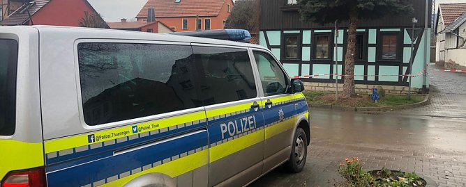 Gro&szlig;einsatz der Polizei in Berka (Foto: S. Dietzel)
