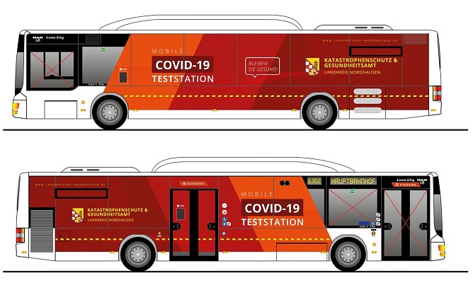 Der "Testbus" soll deutlich zu erkennen sein (Foto: Pressestelle Landratsamt Nordhausen)