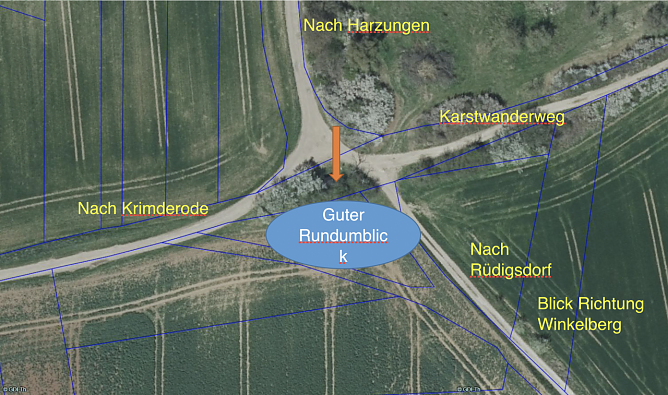 Lageplan f&uuml;r den Aussichtsturm (Foto: Landschaftspflegeverband S&uuml;dharz/Kyffh&auml;user)