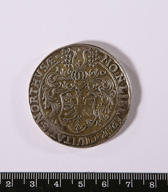 Die Vorderseite des Stadttalers von 1660 (Foto: Paul Lauerwald) Die Vorderseite des Stadttalers von 1660 (Foto: Paul Lauerwald)