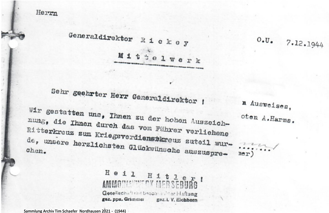 Rickhey wurde 1944 das "Kriegsverdienstkreuz" zuteil (Foto: Archiv Tim Schäfer) Rickhey wurde 1944 das "Kriegsverdienstkreuz" zuteil (Foto: Archiv Tim Schäfer)