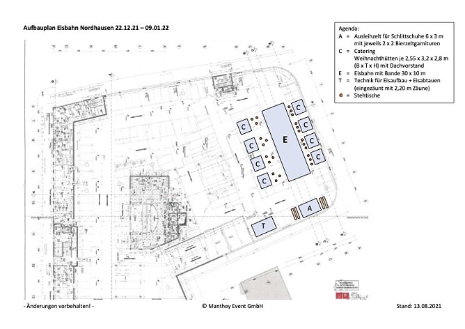 Aufbauplan der Eisbahn auf dem Parkdeck (Foto: Manthey Events)