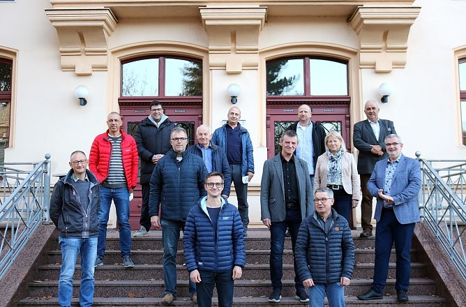 Die Organisatoren der gro&szlig;en Laufveranstaltungen in der Region trafen sich erstmals zum Erfahrungsaustausch im Landratsamt (Foto: Pressestelle Landratsamt Nordhausen)