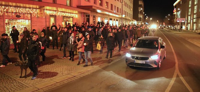 Corona-"Spaziergang" in Nordhausen (Foto: agl)