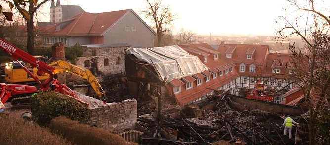 Die Aufr&auml;umarbeiten am Mecklenburgs Hof sind in vollem Gange (Foto: agl)