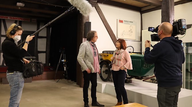 Das Fernsehen war im Tabakspeicher und befragte J&uuml;rgen Rennebach (Foto: Stadtverwaltung Nordhausen)