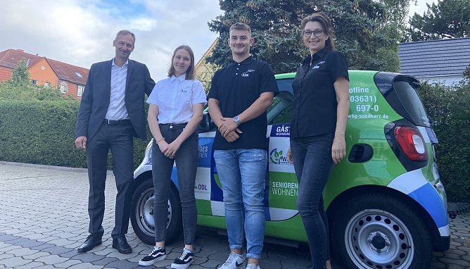 v.l.n.r. Sven Dörmann, Anne Madlen Kühne, Jannik Ernst, Sandra Nikoleizig (Foto: WBG) v.l.n.r. Sven Dörmann, Anne Madlen Kühne, Jannik Ernst, Sandra Nikoleizig (Foto: WBG)