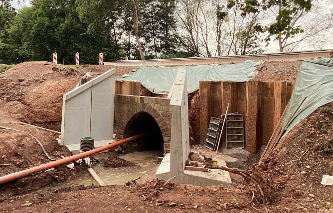 Baustelle der Br&uuml;cke zur Ibergtalsperre (Foto: vgf)