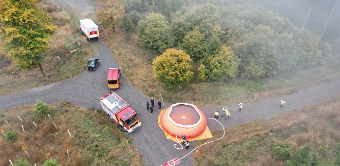 Katastrophenschutzübung bei Rothessütte (Foto: Pressestelle Landratsamt) Katastrophenschutzübung bei Rothessütte (Foto: Pressestelle Landratsamt)