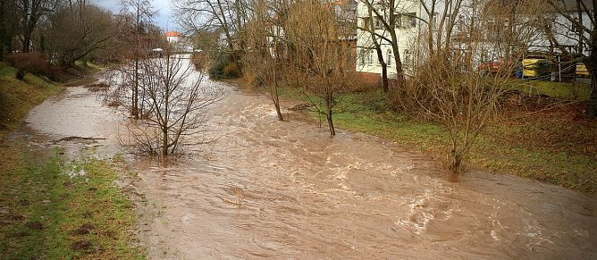 Die Zorge in Nordhausen bei Hochwasser, Archivbild (Foto: nnz-Archiv)