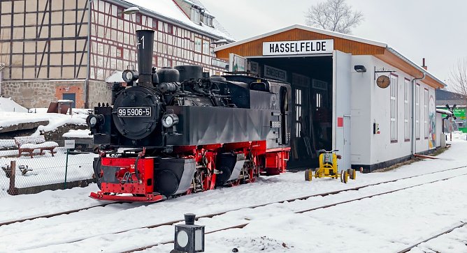 Nach erfolgter Konservierung kehrte die 99 5906 heute nach Hasselfelde zur&uuml;ck, wo die Lokomotive bereits von 1950 bis 1960 stationiert war. (Foto: Dirk Bahnsen)