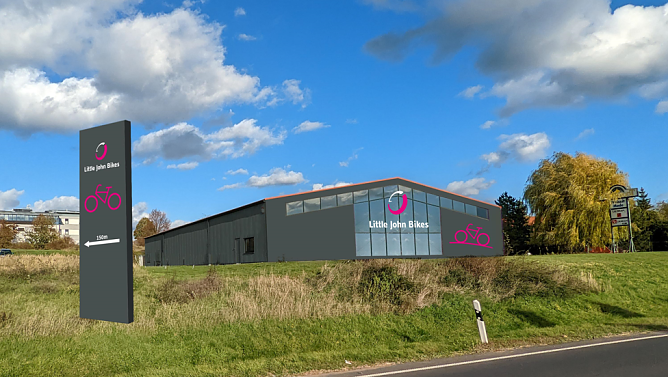 K&uuml;nftiger Blick auf die Halle (Foto: Little John Bikes GmbH)