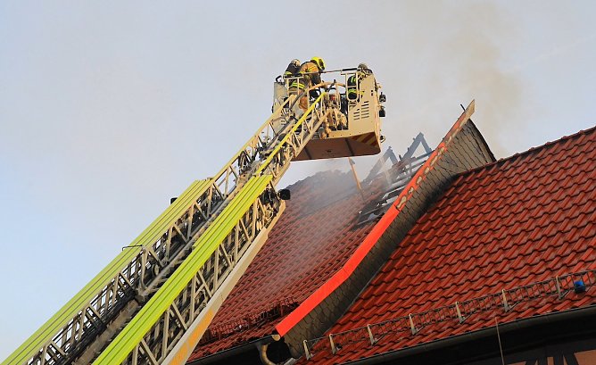 Brand letzte Nacht in Heringen (Foto: S.Dietzel)