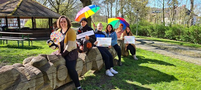 Das Inklu-Team des Bildungscampus: Colin Reu&szlig;, Johannes Minkus, Christian Senger, Victoria Peinemann, Alexandra Hartung, Jekaterina Kaufmann.  (Foto: Privat)