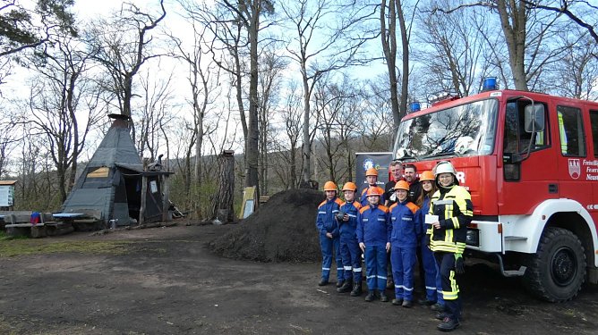 Die Jugendfeuerwehr zu Gast bei den Südharzer Köhlern (Foto: Christoph Burkert) Die Jugendfeuerwehr zu Gast bei den Südharzer Köhlern (Foto: Christoph Burkert)