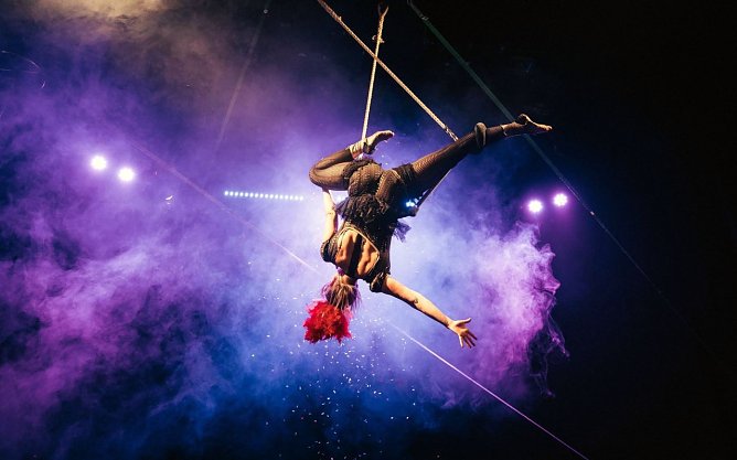 Auch hoch zu Luft der Hammer: die Barbaren-Barbies bringen ihre Show ins Zappelini Zelt (Foto: Studio 44)