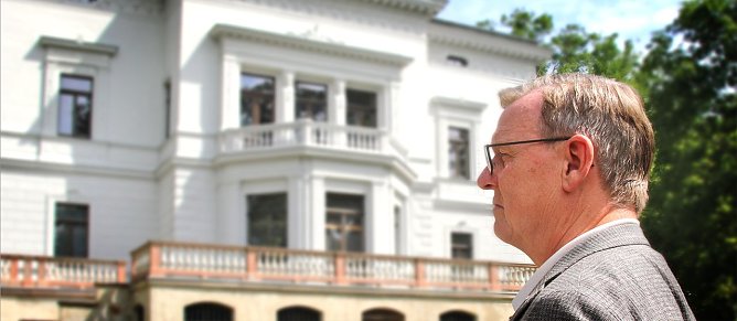 Ministerpr&auml;sident Bodo Ramelow weilte bei seiner heutigen Rundreise auch im Park Hohenrode (Foto: Marie-Theres Bohne)