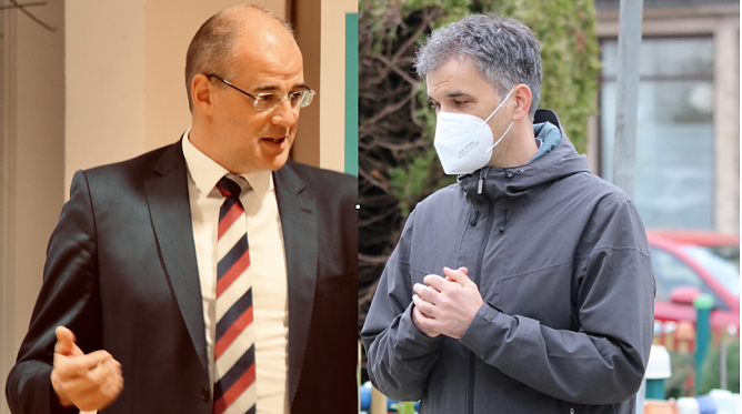 Werden wohl keine Freunde mehr: Landrat Matthias Jendricke und Oberb&uuml;rgermeister Kai Buchmann (Foto: nnz Archiv)