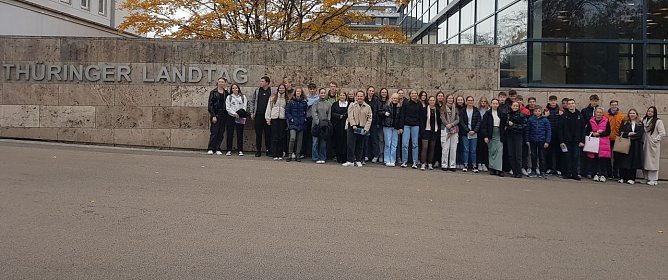 Auf Exkursion in Erfurt (Foto: Schillergymnasium Bleicherode)