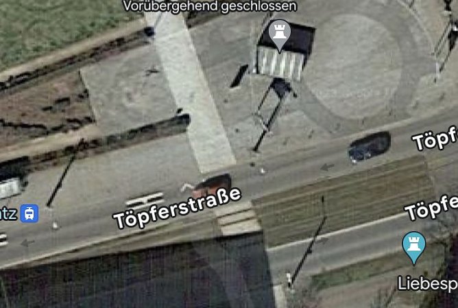 T&ouml;pferstra&szlig;e (Ausschnitt) (Foto: Google Earth)