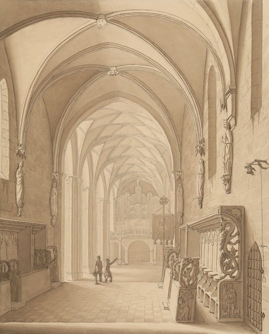 Johann Wolfgang Voss, Sepaizeichnung des Dominneren 1843 (Foto: Heidelore Kneffel) Johann Wolfgang Voss, Sepaizeichnung des Dominneren 1843 (Foto: Heidelore Kneffel)