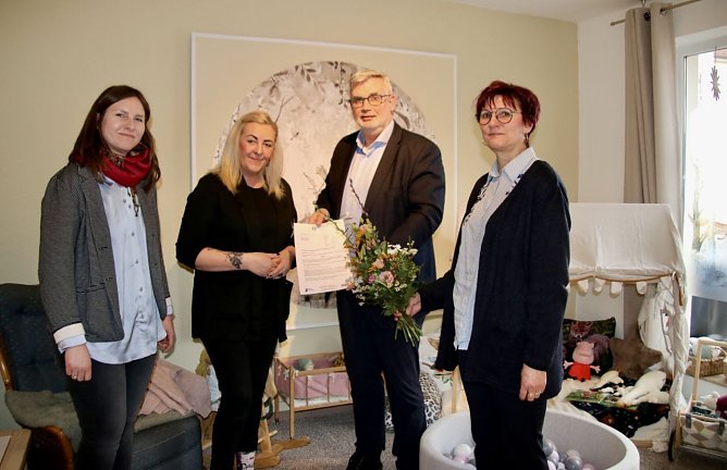 Sabrina Leitner, Yvonne Schimunek, Stefan N&uuml;&szlig;le und Andrea Pirdszun.  (Foto: Pressestelle Landratsamt)