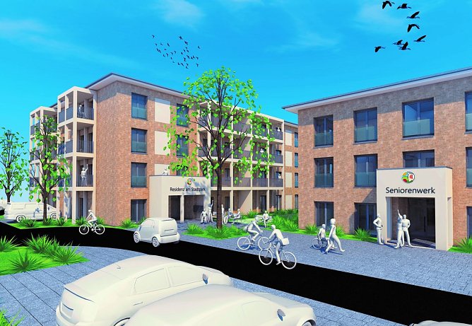 Bis Mitte 2025 werden in der Parkallee 27 barrierefreie Wohnungen auf ca. 2.520 m&sup2; errichtet. (Foto: Seniorenwerk)