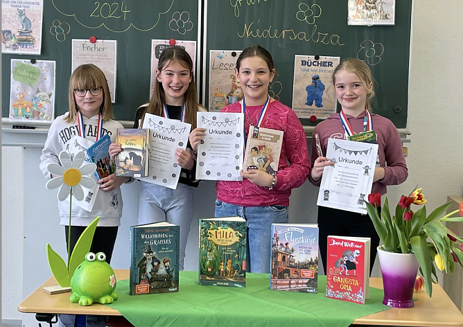 Erfolgreich bei der Lesewoche der Grundschule Niedersalza (Foto: B. Kleemann)