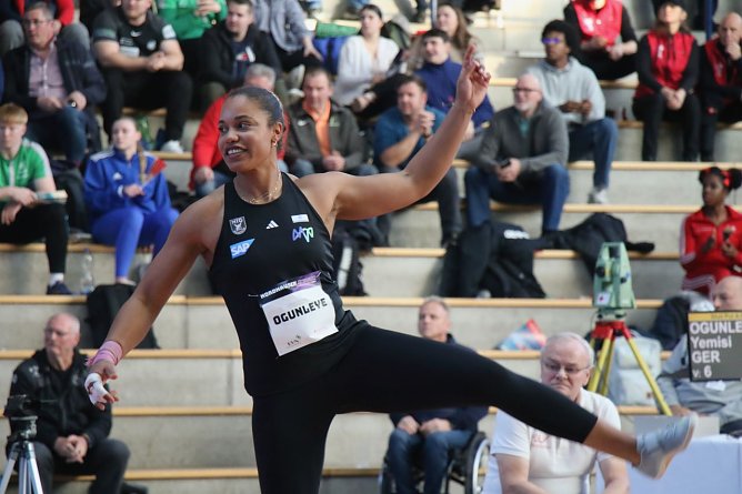 Im Januar siegte Yemisi Ogunleye beim gro&szlig;en Kugelsto&szlig;-Indoor in der Wiedigsburghalle (Foto: agl)