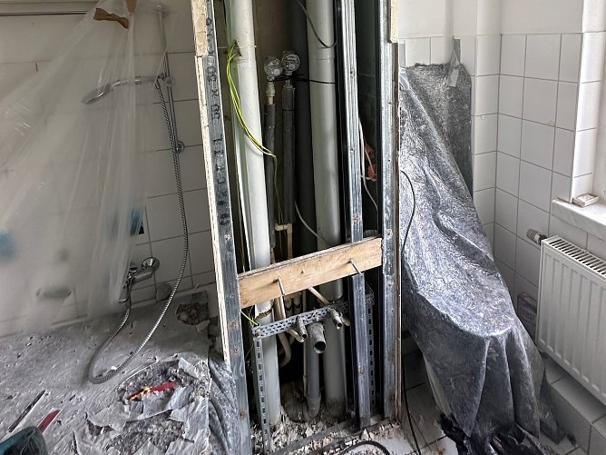 Strangsanierungen werden bei der WBG durchgeführt (Foto: WBG) Strangsanierungen werden bei der WBG durchgeführt (Foto: WBG)