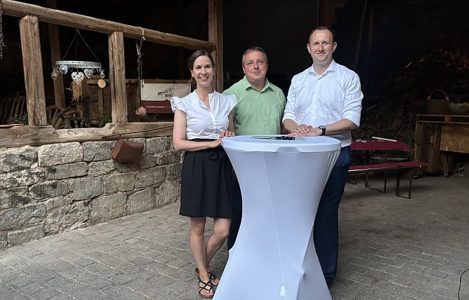 Die Landtagskandidaten der Nordh&auml;user CDU, Carolin Gerbothe und Markus Volkmann mit Christian Herrgott (Foto: CDU)