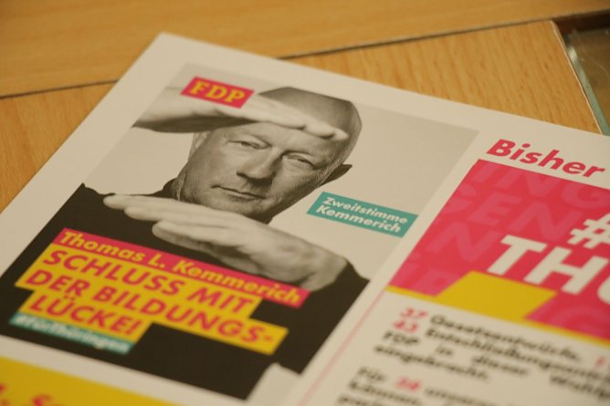 Kleines Bild und gro&szlig;e Geste, Wahlwerbung der FDP (Foto: agl)