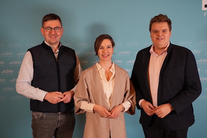 Mitglieder des CDU-Arbeitskreises Bildung, Wissenschaft und Kultur. Von links nach rechts: Christoph Zippel, Carolin Gerbothe, Lennart Geibert. (Foto: CDU)