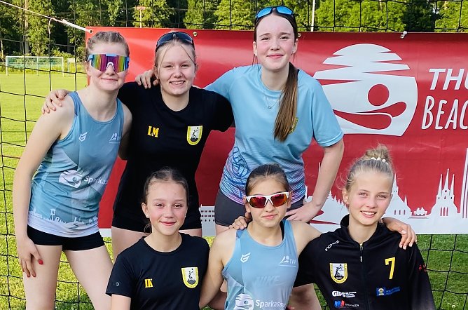 Dien Th&uuml;ringer Meisterinnen im Beachvolleyball (U15) des Jahres 2025 fahren zu den Deutschen Meisterschaften (Foto: D.Rieger)