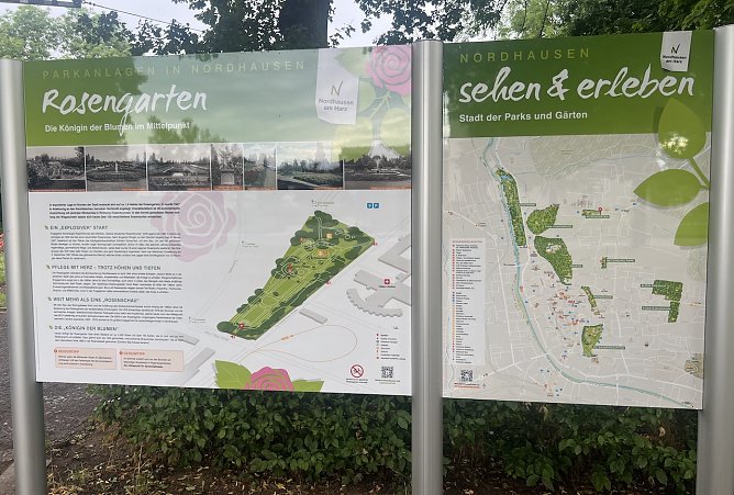 Kritisierte Infotafel am Nordh&auml;user Rosengarten (Foto: C.Schmidt)